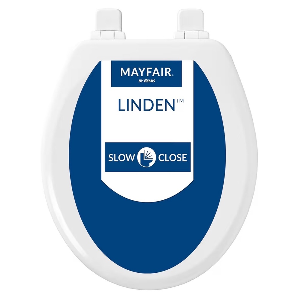 Mayfair Linden White Round Slow Close‎ Enameled Wood Toilet Seat 843SLOW 000
